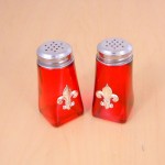 G60025R-SILVER - RED SQUARE SALT-PEPPER W/SILVER FDL